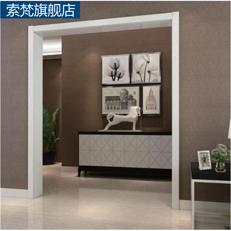 Suofan door cover with edge, window cover with edge, entrance cover, bay window cover, door cover, balcony cover, custom solid wood lines, wall thickness within 10cm, single package 60mm