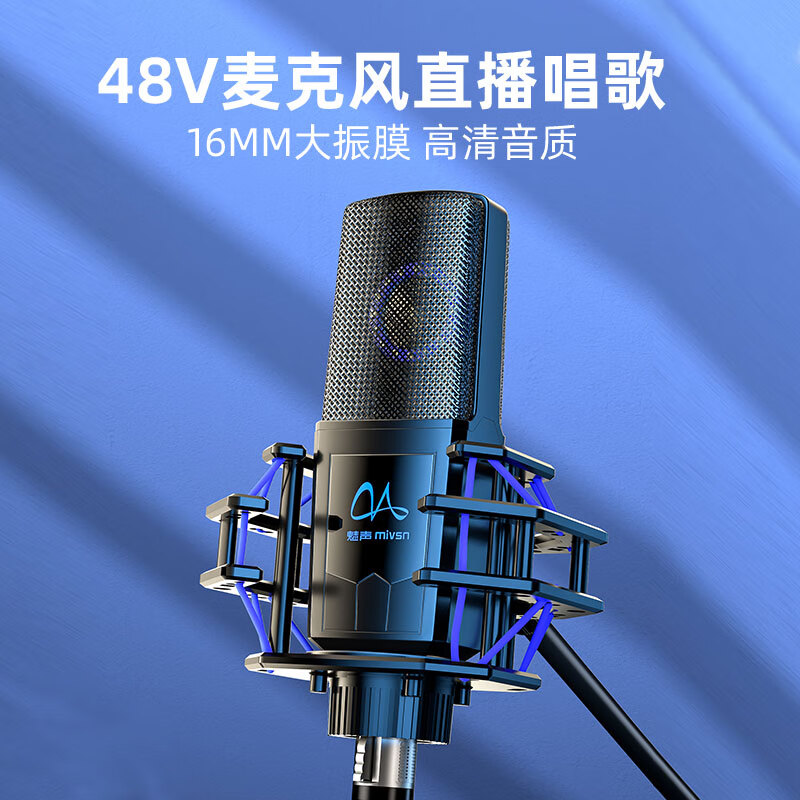 Meisheng P2 48V condenser microphone equipment professional live broadcast shouting and singing recording microphone