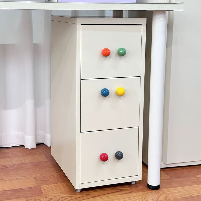 Bun Peng iron cabinet storage cabinet clearance large disposal Chinese bedside study living room dopamine storage mobile steel drawer three drawers thickened light pink