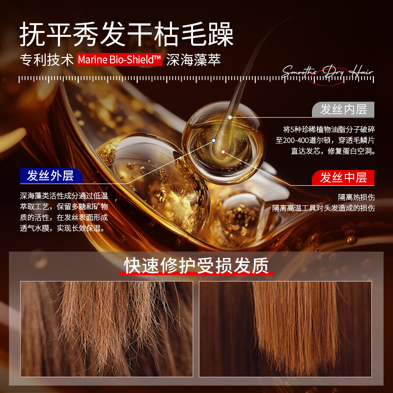 Beaf French imported hair care essential oil conditioner essence repairs dry hair, nourishes damaged frizz, leaves fragrance, anti-static 100ml