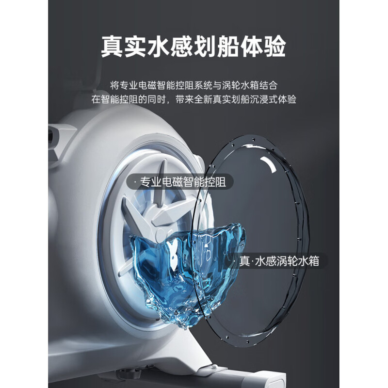 Lijiujia Sweating Beluga fat-burning smart water-magnetic dual-resistance rowing machine for home indoor sports self-generated power/water-sensitive magnetic resistance/intelligent resistance adjustment/32-speed electromagnetic control