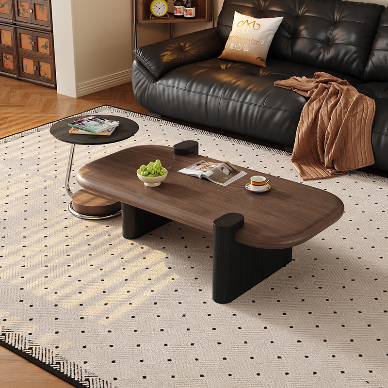 Pashaman brown tea table medieval light luxury high-end living room home oval coffee table combination small apartment 1.2 meters 6448Y