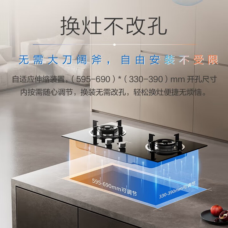 Robam Star Series Gas Stove 20B2A Household Natural Gas Double Stove Embedded Gas Stove 5.2kW Adjustable Replacement Do not Change Hole Stove Stove Home Appliances National Subsidy 20%