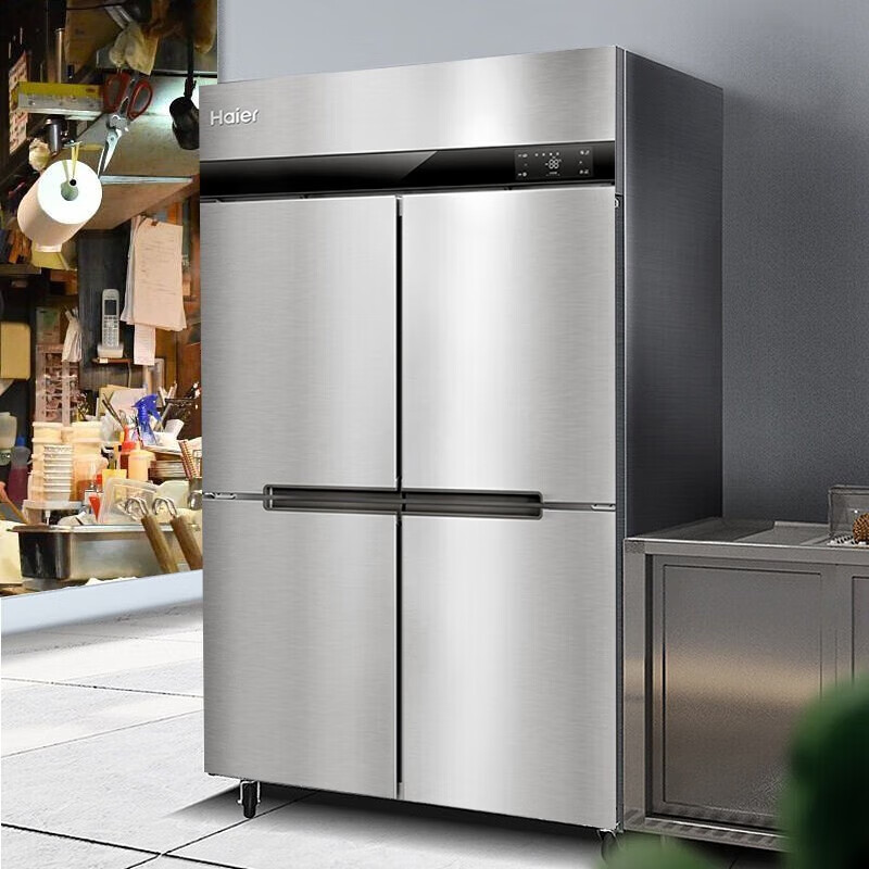 Haier Freezer Commercial Four-Door Six-Door Refrigerator Kitchen Cabinet Vertical Hotel Freezer Back Kitchen Quick Freezer Stainless Steel Refrigerator Cabinet Fresh Meat Preservation Cabinet Sea Breeze Deluxe Model Air-cooled Frost-free Level 1 Energy Efficiency Four Doors Dual Temperature 846 Liters