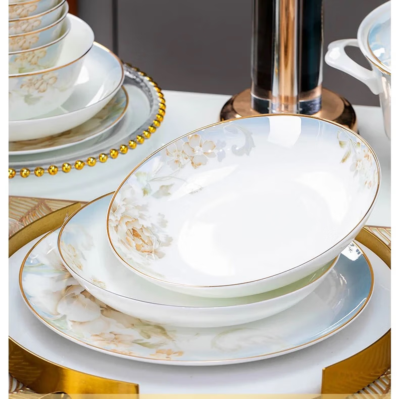 Wanxiang Jingdezhen ceramic bowls and dishes complete set of bowls and dishes set for home 2026 high-looking bowls and chopsticks housewarming gift
