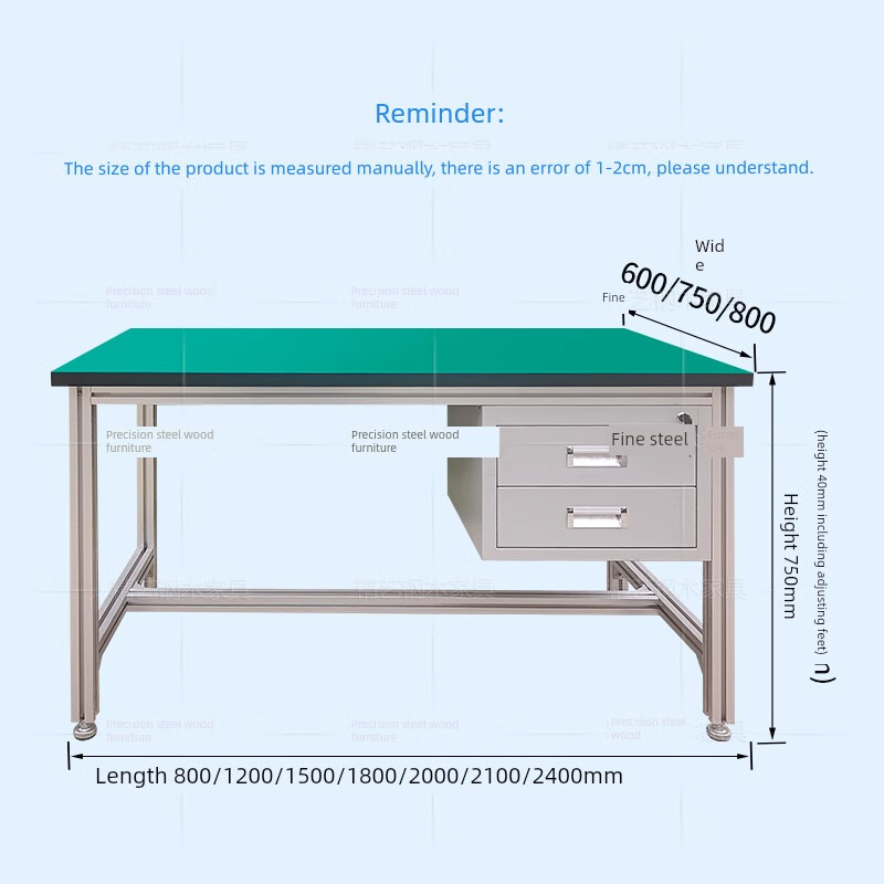 Aluminum profile workbench signage alloy workshop factory production line table inspection packaging table light flat table 100*75*80