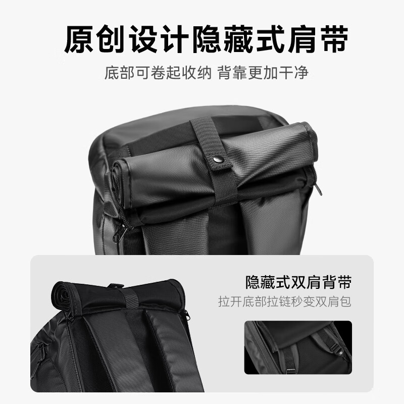REEYEE large capacity men's travel bag multifunctional fitness bag dry and wet separation handbag waterproof boarding bag luggage bag cool black upgraded version 40L