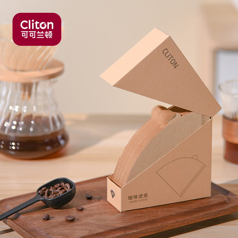 CLITON coffee filter paper log portable drip-type hand-brewed coffee powder filter V-shaped filter cup filter paper 100 sheets