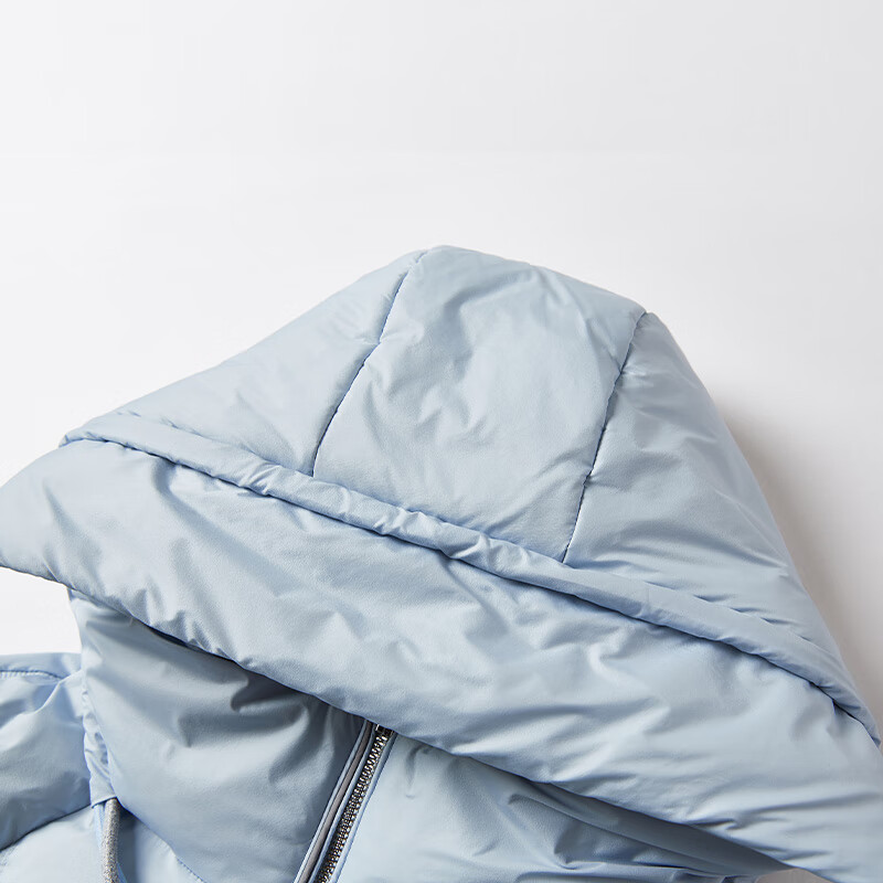 Xiangying Blue Puff Down Jacket Women's Short 2025 Winter New 90 White Duck Down Stitched Hooded Warm Jacket Route Blue S 155/80A/85-95 Jin