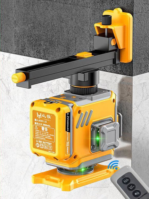 Strong light level meter green light 12-line high-precision laser wall-mounted automatic leveling during the day 915 ultra-bright L2 line green light wall-mounted meter