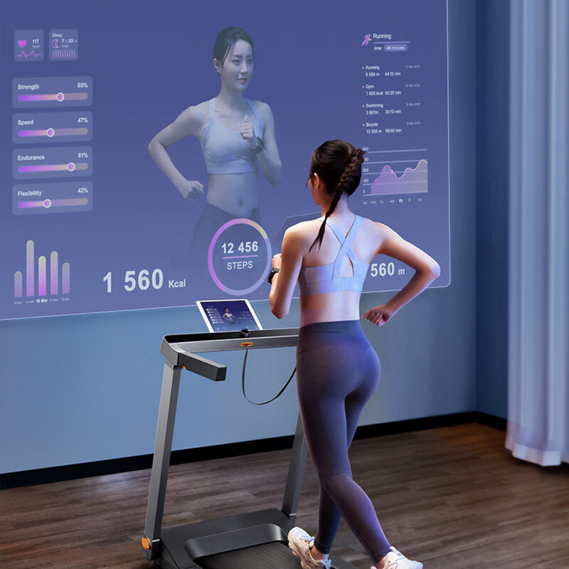 Treadmill G1 weight loss fitness home foldable small apartment mobile intelligent silent shock absorption walking white basic version