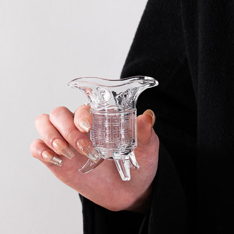 Tao Dian New Chinese Style Qin Shihuang Glass Cold Brew Tea Cup Creative Imperial Cup Antique Three-legged Cup Water Cup Wine Glass 2 Pack 100ml Imperial Cup