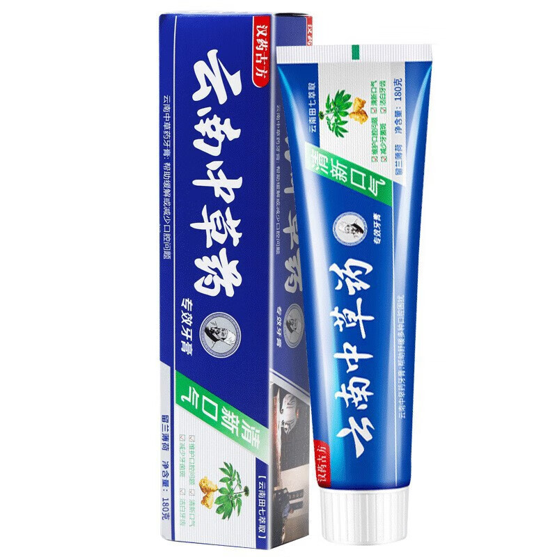 Ancient Chinese Medicine Prescription Yunnan Chinese Herbal Medicine Toothpaste Brightens and Freshens Breath, Removes Yellow Tartar and Removes Bad Breath Toothpaste Ancient Chinese Medicine Prescription Tianqi 110g*1 stick