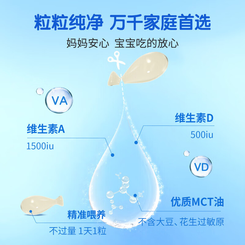 Jianminsi multi-effect compound algae oil dha Minbao specializes in infants and young children DHA children's seaweed oil non-fish oil 60 capsules Algae oil DHA + Jianminsi AD 60 capsules + 90 capsules * 1 box