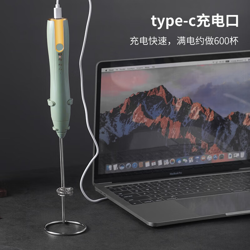 Xiaquxing coffee frother electric freeze-dried coffee milk foaming machine 400 times coffee stirrer foaming god rising white + storage shelf 9 seconds for one cup + copper motor