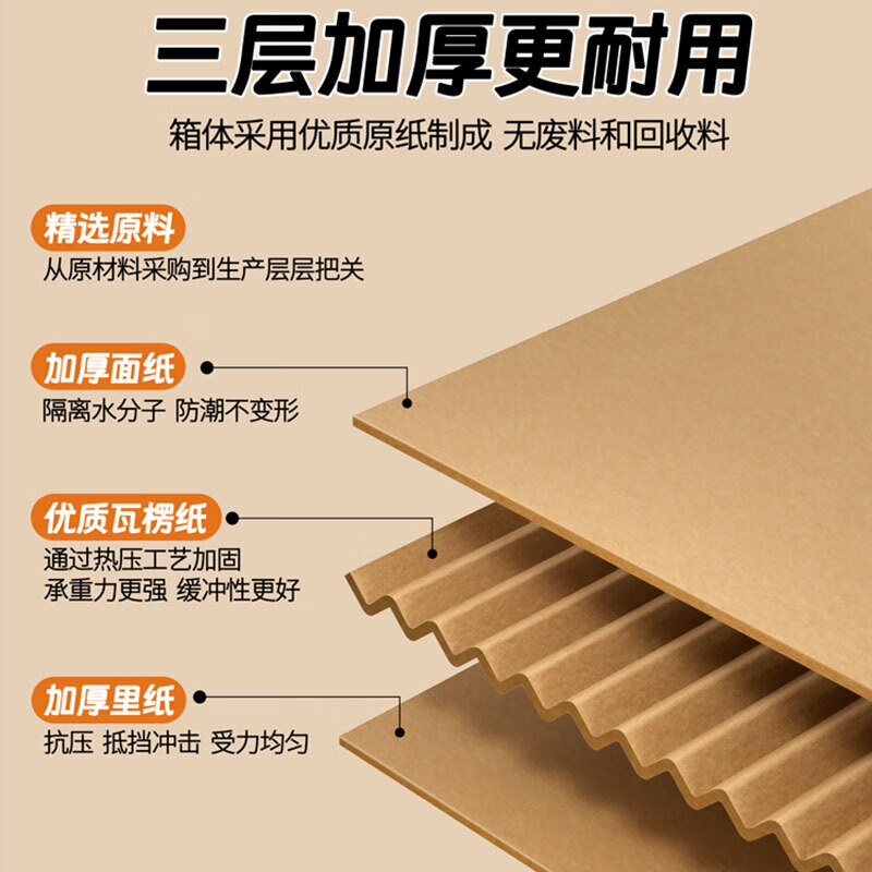 Mingya Large Extra Hard Covered Carton 46*34*36cm Moving Carton 1 Pack Gift Box Gift Box Packaging Birthday Box Kraft Paper Box Office Storage Carton 5414