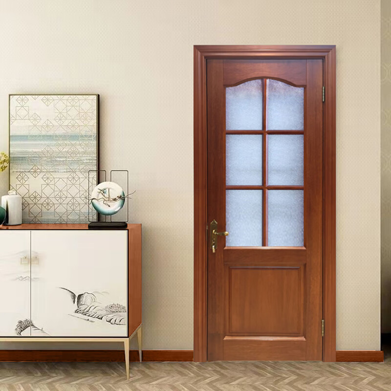 Solid wood door Bedroom door All solid wood composite paint door New Chinese style room door Indoor door Home wooden door Custom door Solid wood composite paint door A