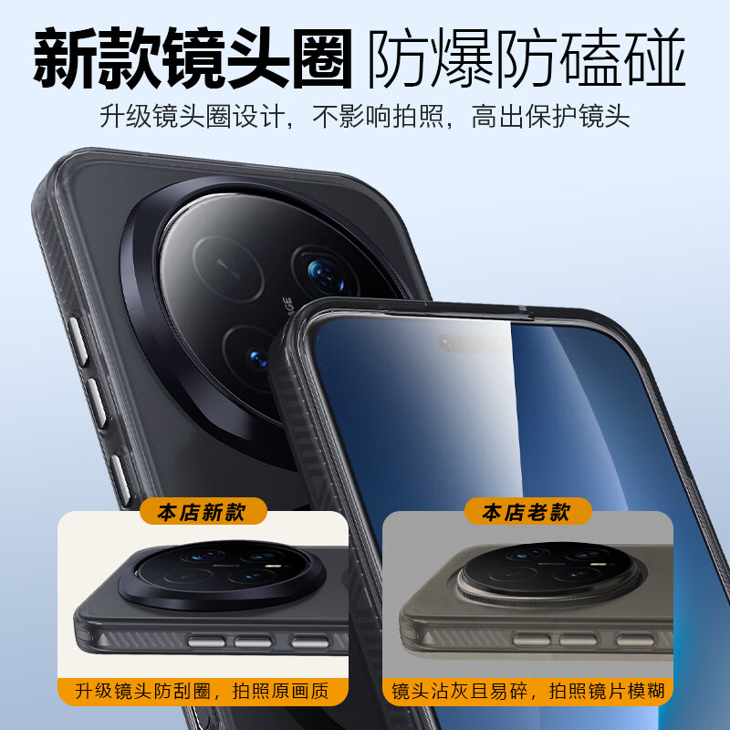 ESCASE is suitable for Honor Magic8Pro mobile phone case, magnetic all-inclusive protective cover, IML frosted anti-fingerprint semi-permeable soft edge anti-fall anti-slip simple men and women simple transparent black