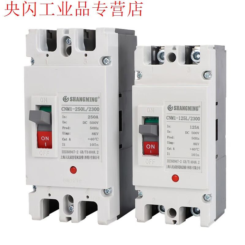 Shanghai People's DC air switch molded case circuit breaker 2P125A200A250ADC500V 2P 100A