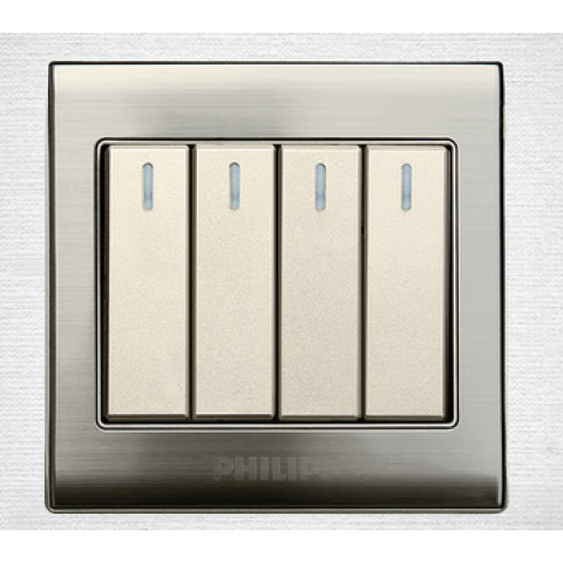 Switch five-hole socket 86 type wall switch two- and three-pole jack champagne household panel one open single control 1