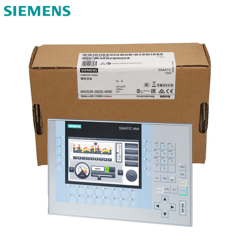 Siemens PLC programmable logic controller KP700 Comfort Panel 7-inch widescreen display keyed 12MB memory 6AV21241GC010AX0