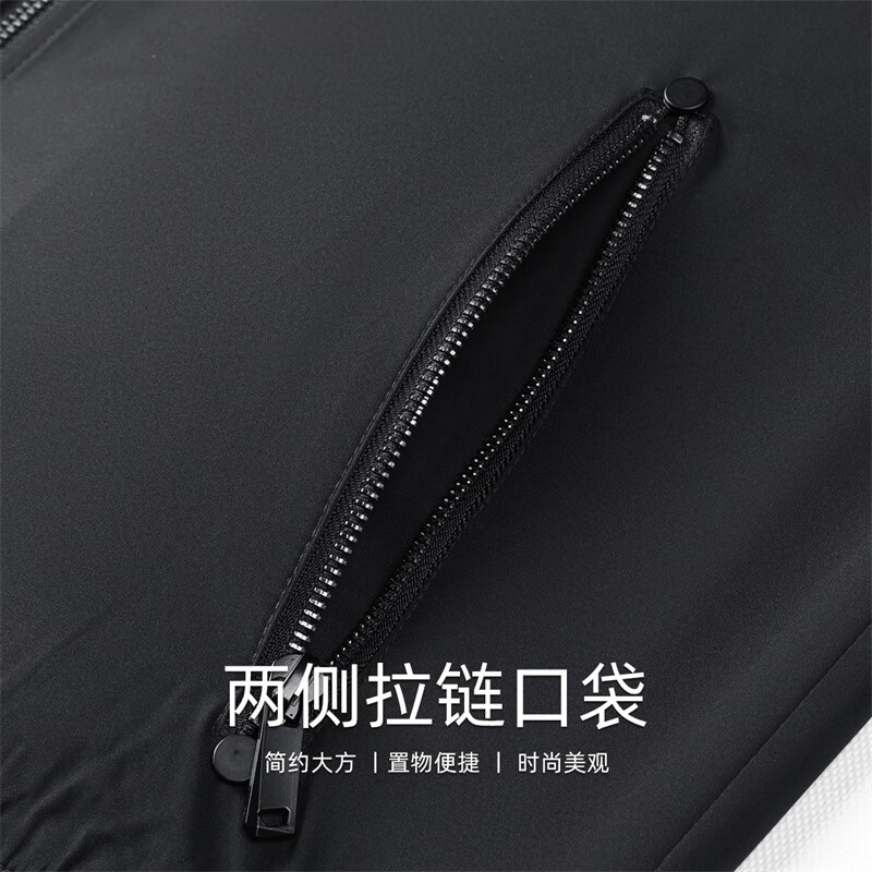 Mark Huafei Simple Baseball Collar Men's Jacket 2025 Autumn New Heavy Industry Embroidered Pilot Commuting Casual Jacket Black - Quilted Style M /170