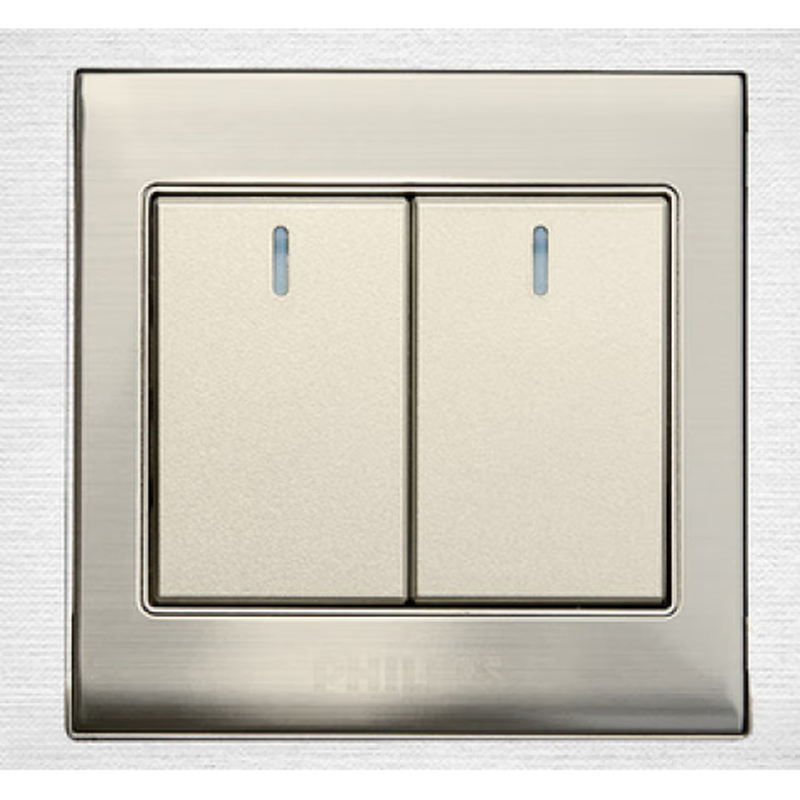 Switch five-hole socket 86 type wall switch two- and three-pole jack champagne household panel one open single control 1