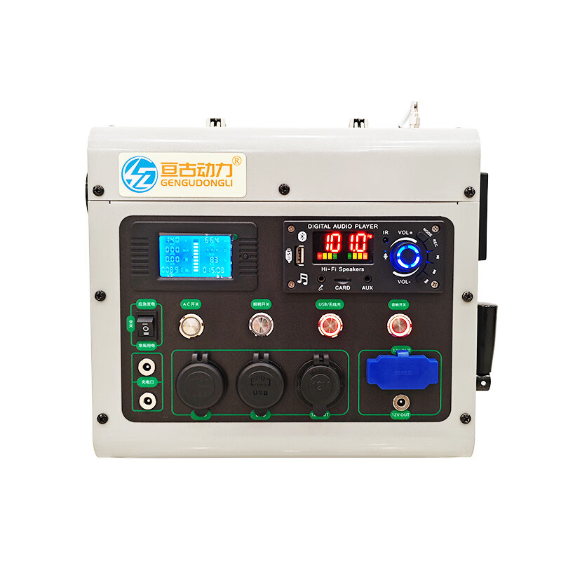 Danstini hand-operated generator mobile phone charging high power 220V large capacity outdoor household 12V radio lighting field AC220V Chinese domestic version 0.7 degrees (iron lithium)