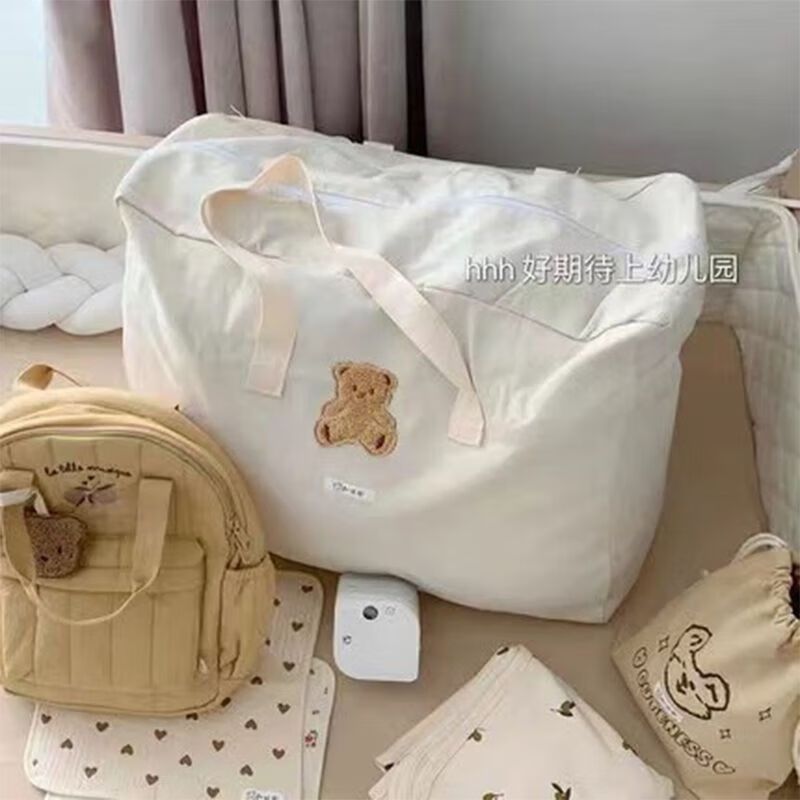 Kindergarten quilt storage bag student clothing cotton bedding special clothes cotton canvas portable luggage bag large Bread Hero/Exquisite 49*30*19cm