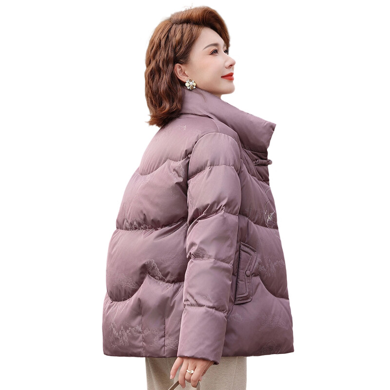 YAYA mother down jacket winter 2025 new middle-aged and elderly short stand-collar women's style thickened warm jacket