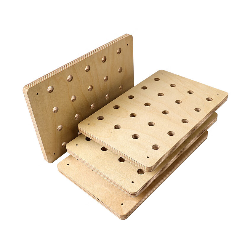 Shantou Lincun birch ocean board perforated board custom solid wood rack hanging board wall entrance door entrance decorative wall display rack perforated board custom production on demand