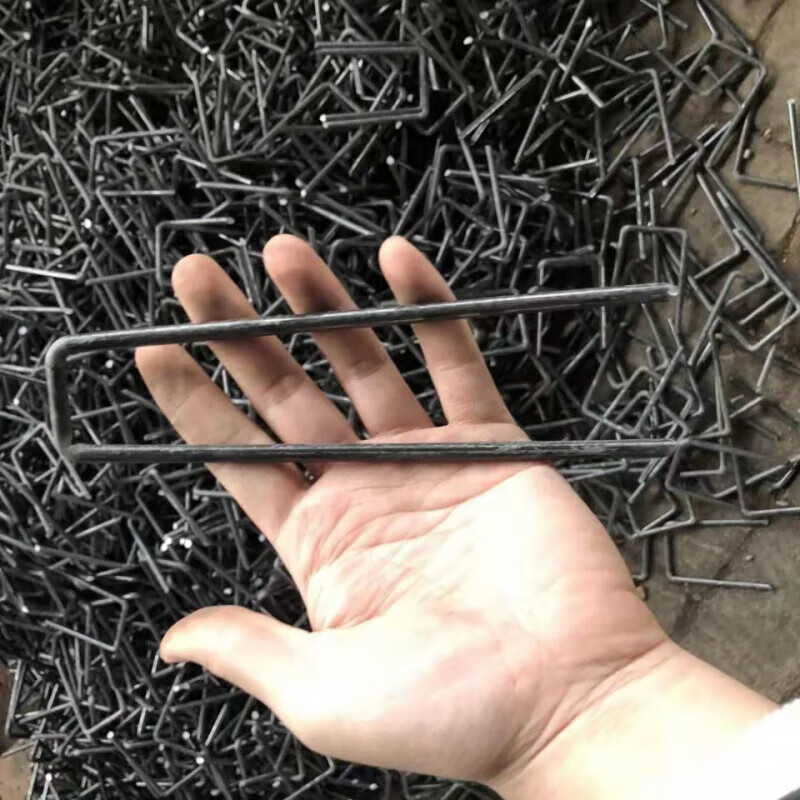 He Jiagong nails U-shaped ground nails construction site highway and railway U-shaped nails geogrid ground nails three-dimensional mesh nails U-shaped fixed nails 6 mm 20 cm long 50 6 mm thick