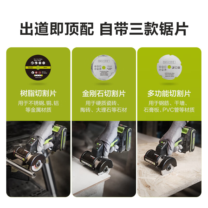 Wicks Kitty Hawk Saw WU802 Small Brushless Angle Grinder Lithium Battery Electric Cutting Machine Grinding Seam Tool WU802.9 Bare Metal No Battery Charger