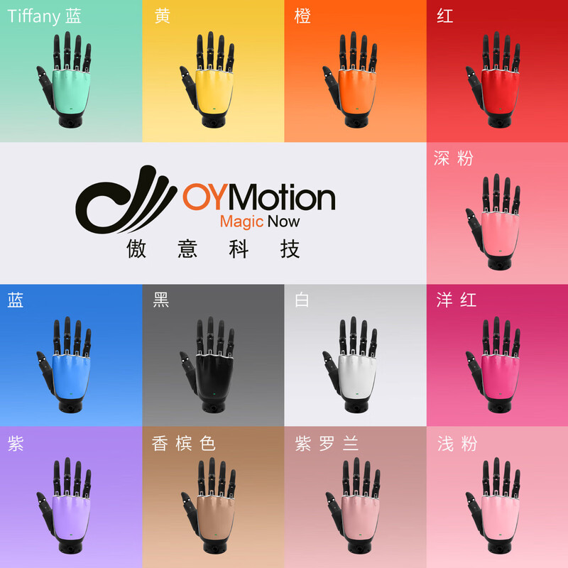 OYMOTION Aoyi Technology Robot Dexterous Hand ROH-LiteS001 Educational and Scientific Research Intelligent Bionic Hand Robotic Arm Five Finger Dexterous Hand Bionic Glove Humanoid Robotic Hand Black - Standard Four-core Cable - 485 Interface - Left Hand