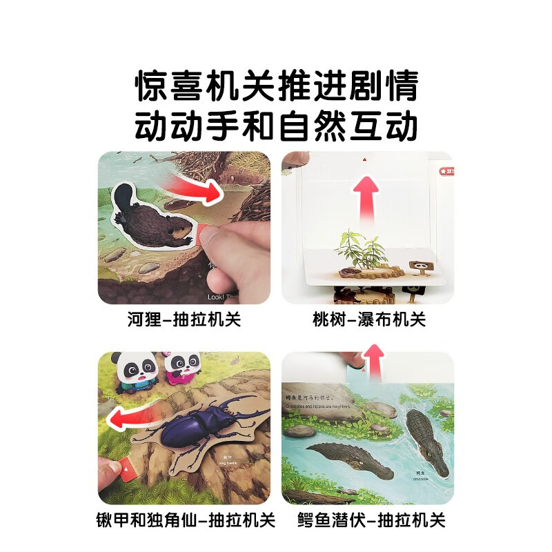 The magical natural world, 4 volumes in total, scientific enlightenment for 3-6 years old, natural exploration of animals, plants and insects, scientific cognition picture book, three-dimensional book