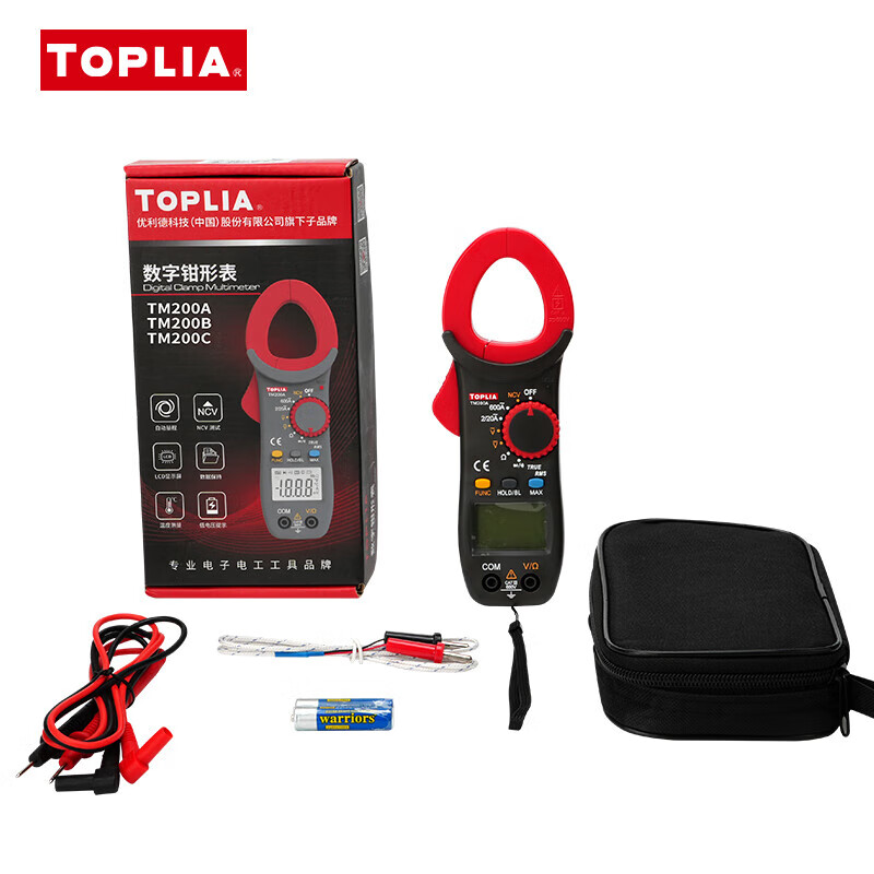 Toplia (TOPLIA) Unilid produces AC and DC clamp meters, digital ammeters, high-precision current clamp meters, multi-function multimeters TM200A digital clamp meters