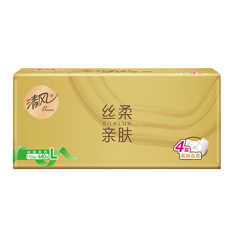 Qingfeng tissue paper, silky 4-layer 110 tissue paper * 24 packs, L size plus size, sanitary napkin tissue, napkin, full box