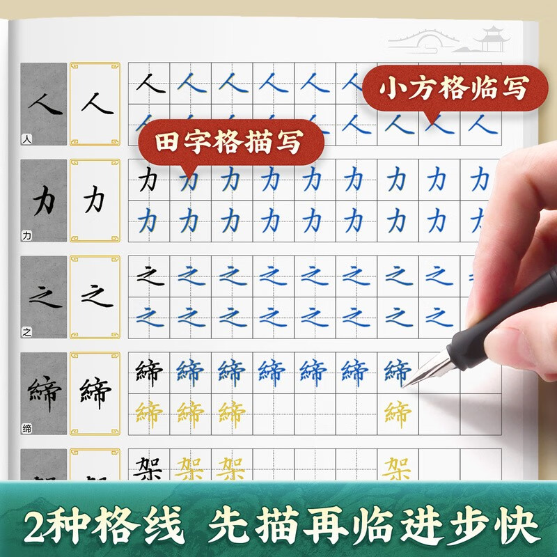 Huaxia Wanjuan Wen Zhengming's small regular script pen practice calligraphy regular script hard pen calligraphy copy tracing red traditional Chinese characters college students adult beginners tracing red tutorial