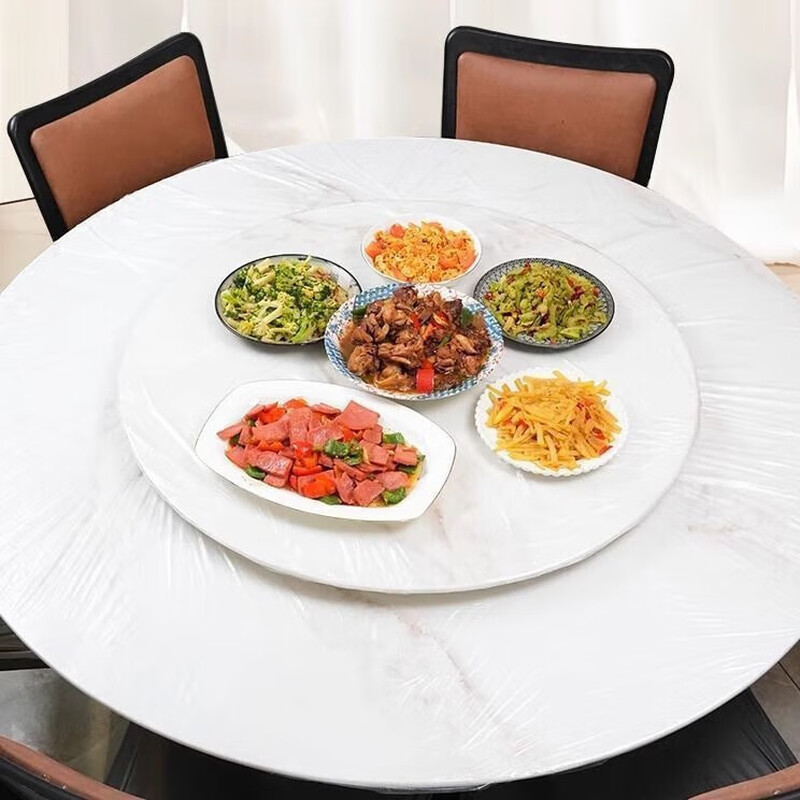 Disposable table cover waterproof and oil-proof household thickened tablecloth tablecloth hotel tablecloth food stall free table round tablecloth red - 2 packs (total 20 pieces) round table 1.6 meters or square table length + width 2.3 meters