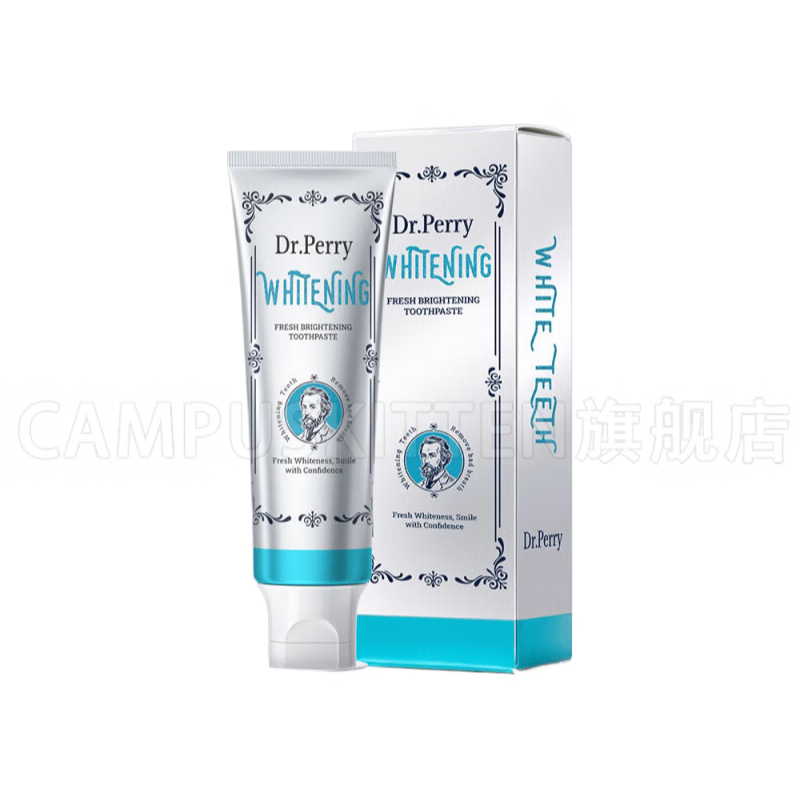 CAMPUSKITTEN dr perry toothpaste imported from the UK Dr.Perry fresh and brightening toothpaste to remove bad breath, remove yellowing and remove stones 2 boxes special offer The second box is half price Perry's fresh breath and whitening toothpaste removes tooth stains tea smoke stains tartar antibacterial official authentic product