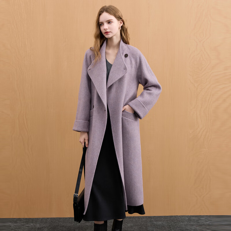 Sancai Albaka 2025 Winter New Double-sided Wool Coat Lapel Sheep Wool Jacket M