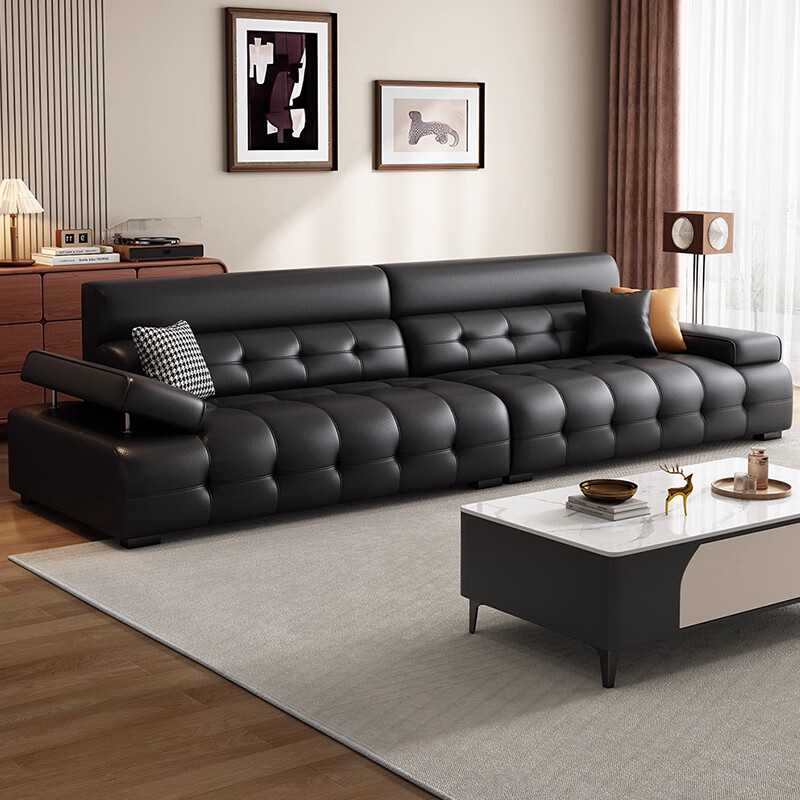 Dudumeijia leather art sofa high back Lawrence 2025 new living room straight high-end sofa MKS908#