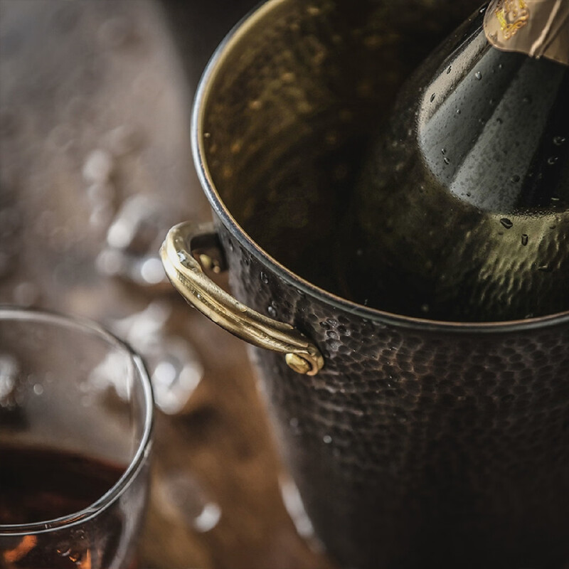 High-looking light luxury pure copper red wine barrel beer barrel household wine cabinet ornaments commercial ice bucket bar copper ice bucket S.