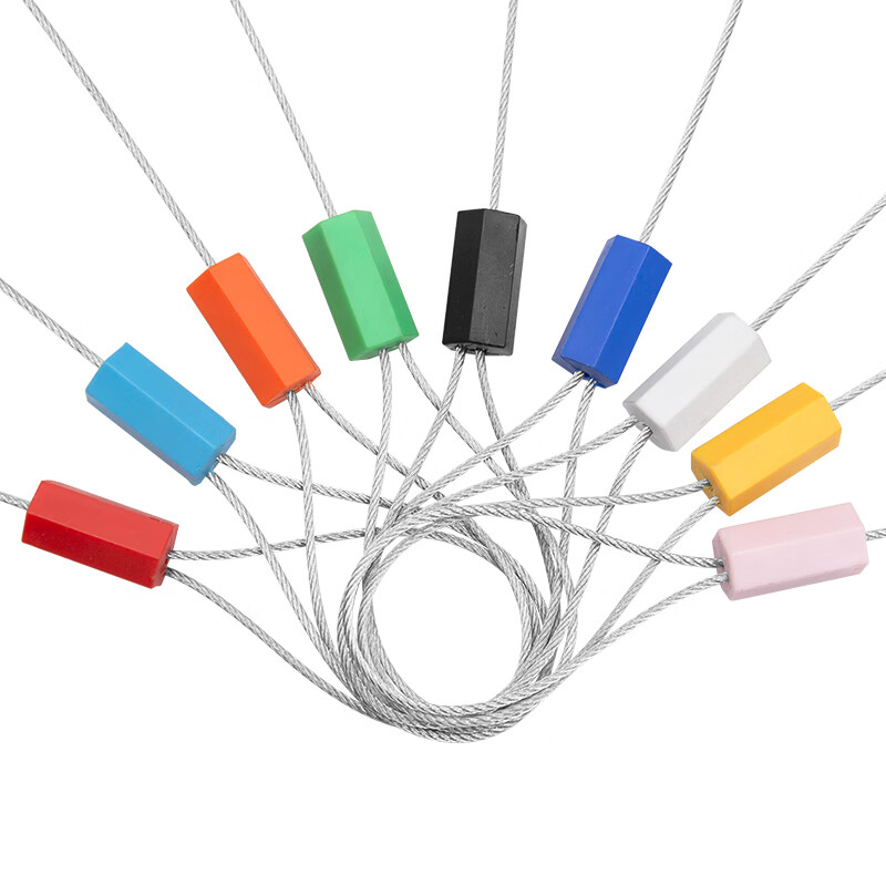 Haosikepu steel wire seal, disposable anti-counterfeiting, anti-theft tightening lead seal strips, logistics container anti-theft lead seal, water and electricity instrument anti-disassembly and anti-adjustment package, 50 strips, yellow 30cm