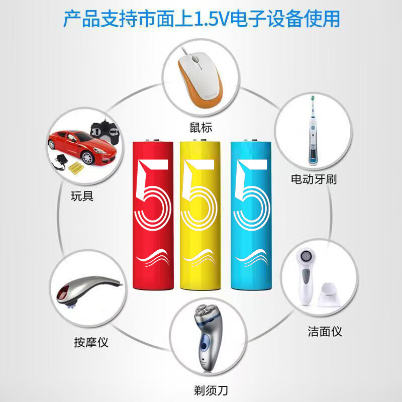 Xiaomi Alternate Color Rainbow Blue Carbon Battery No. 5 Battery Watch Toy TV Air Conditioner Remote Control Battery No. 7 Remote Control Mouse Small Fan Rainbow No. 7 - Fourteen Pack
