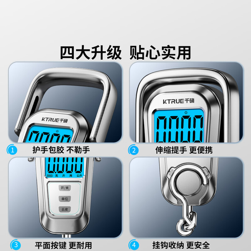 Qianque portable electronic scale 100 catties accurate commercial household food weighing portable spring fish scale kitchen charging