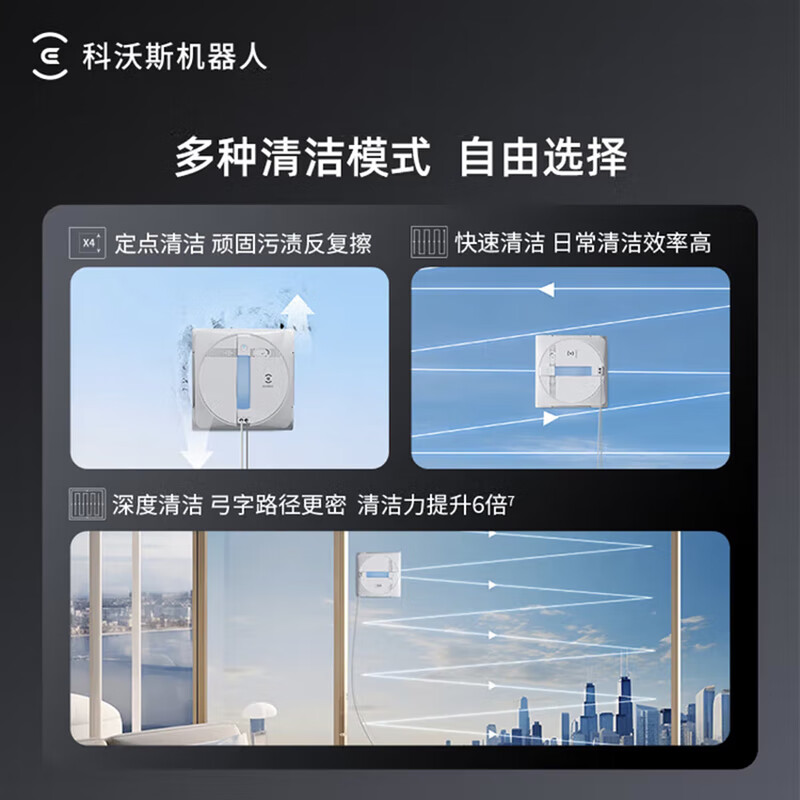 ECOVACS W1s Plus newly upgraded outdoor anti-fall high-rise artifact base station version window cleaning robot white W1S plus