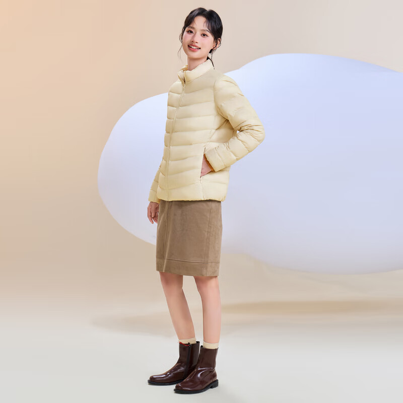 Snow Flying 2025 New Style Classic Fashion Versatile Lightweight Women's Stand Collar Autumn Down Zipper Pocket Warm and Fashionable