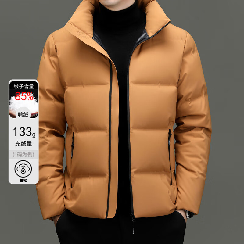 Pierre Cardin Down Jacket Men's 2025 Latest Stand Collar Thick Warm and Coldproof Down Jacket Winter Short Bread Jacket