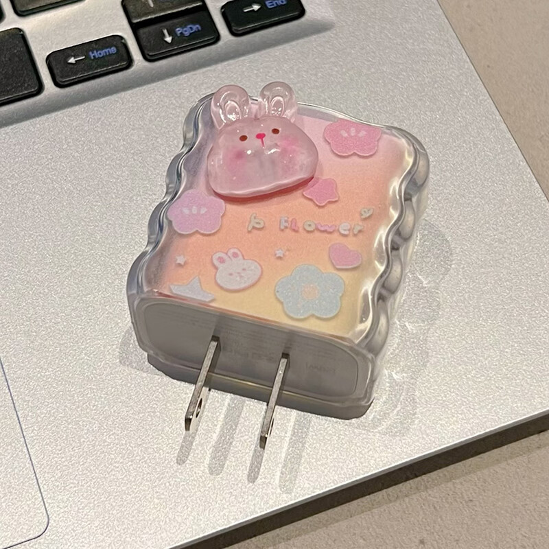 Mo Peng mobile phone charging cable protective cover to prevent breakage data cable protective cover 66w/88w suitable for Huawei mate70/pura70pro/pura80pro/50 Honor 100pro Huawei 66W/88W single head cover painted stack transparent pink rabbit head